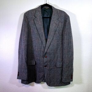 Hunter Haig Blazer Coat Men's Multicolor Button Up Long Sleeve 100%Pure Wool